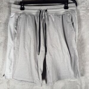 Balance Collection Mens Athleisure Shorts Light Gray Size L Drawstring Pockets
